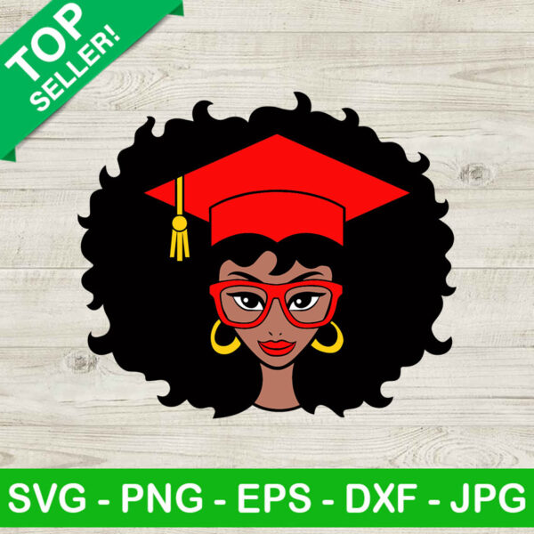 Black woman with Graduation Cap SVG, Black women SVG, Black graduation SVG