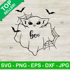 Boo Baby Yoda SVG, Baby Yoda Halloween SVG, Star Wars Halloween SVG