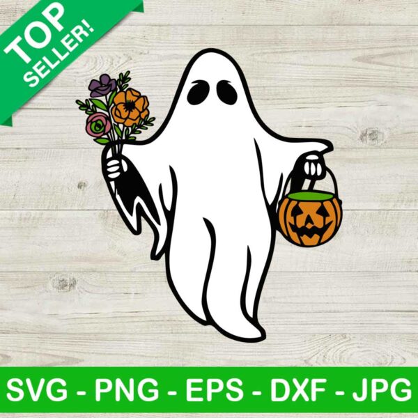 Boo Flower Halloween SVG, Halloween Boo SVG, Boo SVG