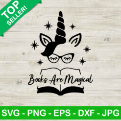 Books Are Magical SVG, Unicorn Reading Books SVG, Books Unicorn SVG