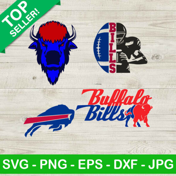 Buffalo Bills SVG, Bundle Buffalo Bills Logo SVG, Buffalo Bills Football SVG