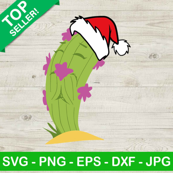 Cactus With Santa Hat SVG, Christmas Cactus SVG, Merry christmas SVG