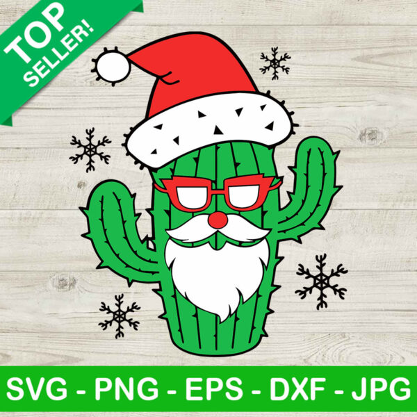 Cactus santa claus SVG, Cactus Santa hat SVG, Funny christmas SVG