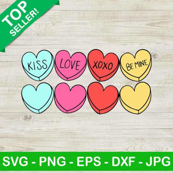 Candy Hearts SVG, Conversation heart SVG, Valentine day SVG