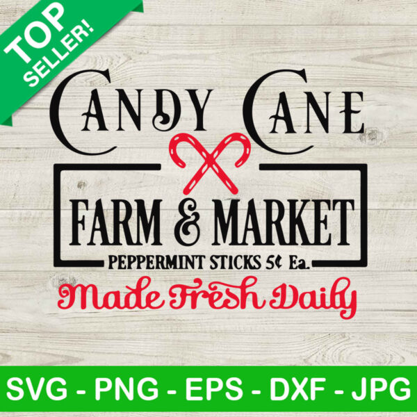 Candy cane Farm and market SVG, Candy cane farm SVG, Peppermint farm SVG