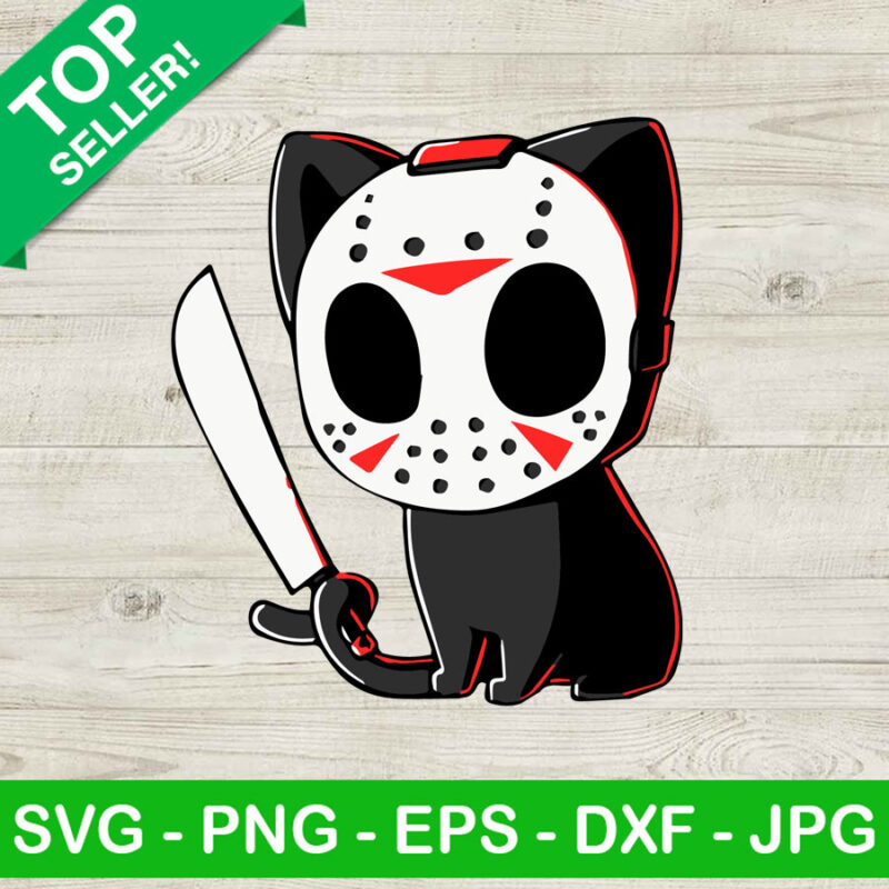 Cats Jason Voorhees SVG, Jason Voorhees Halloween Funny SVG, Friday The 13th SVG