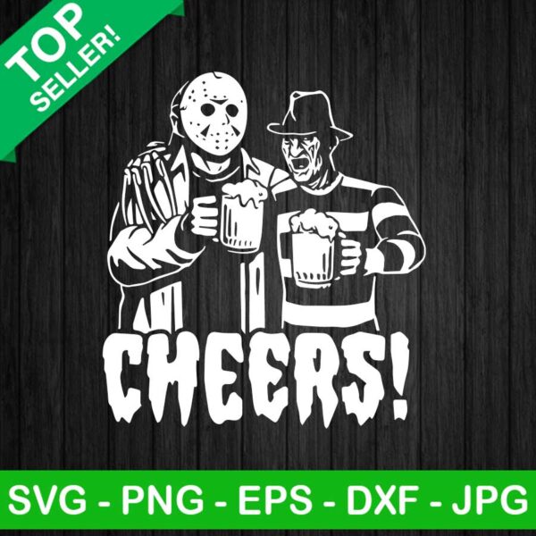 Cheers Horror Movie Characters SVG, Cheer Beer SVG, Horror Halloween SVG