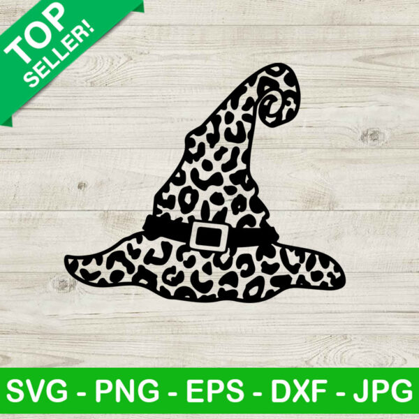 Cheetah Print Witch Hat SVG, Witches Hat SVG, Witch Leopard Print SVG