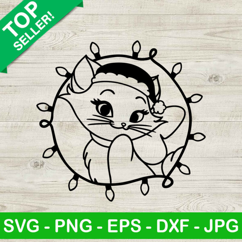 Christmas Marie Aristocats SVG, Christmas Cat Marie SVG, Aristocats SVG