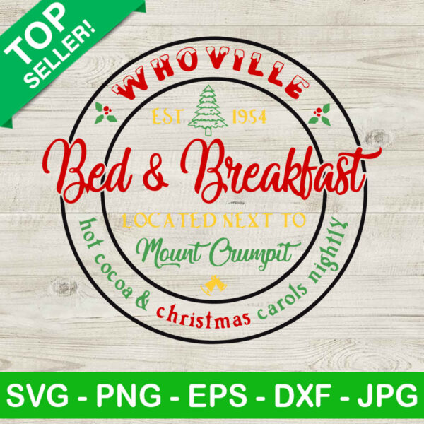 Christmas bed and breakfast SVG, Christmas sign SVG, Christmas SVG