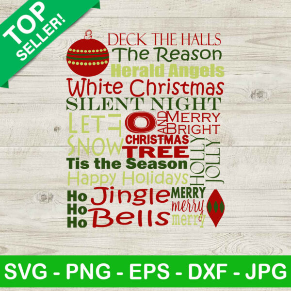 Christmas deck the halls SVG, Happy holiday SVG, Jingle bells SVG