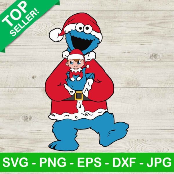 Cookie Monster christmas SVG, Cookie monster santa claus SVG, Cookie monster SVG