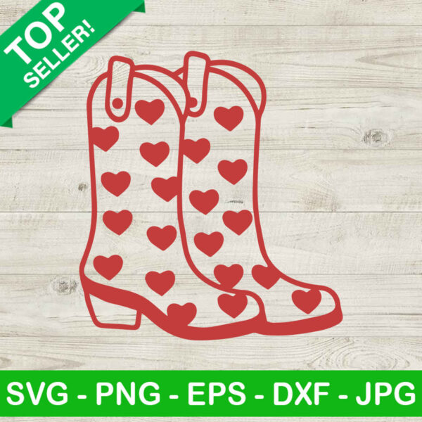 Cowboy Boot Valentine SVG, Valentine's day SVG, Cowboy boot with heart SVG