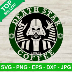 Death star coffee star wars SVG, Star wars starbuck logo SVG, Darth vader SVG