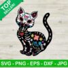Dia de los muertos Skull cat SVG, Cat mexican skeleton SVG, Cat halloween SVG