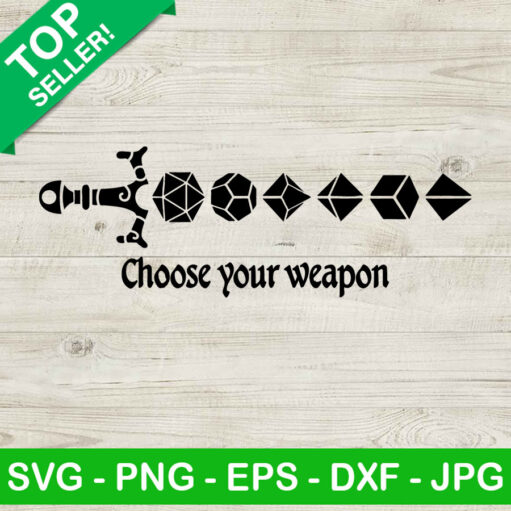 Dice Sword Choose Your Weapon SVG, Dungeons Dragons SVG, DD Sword SVG