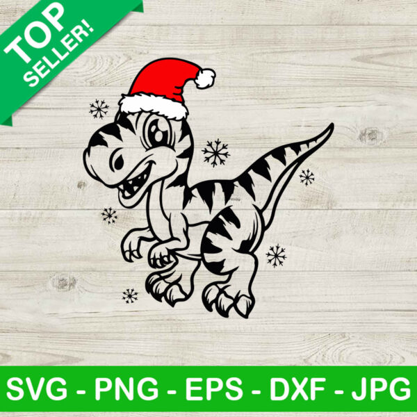 Dinosaur santa hat SVG, Tyrannosaurus christmas SVG, Tyrannosaurus rex SVG