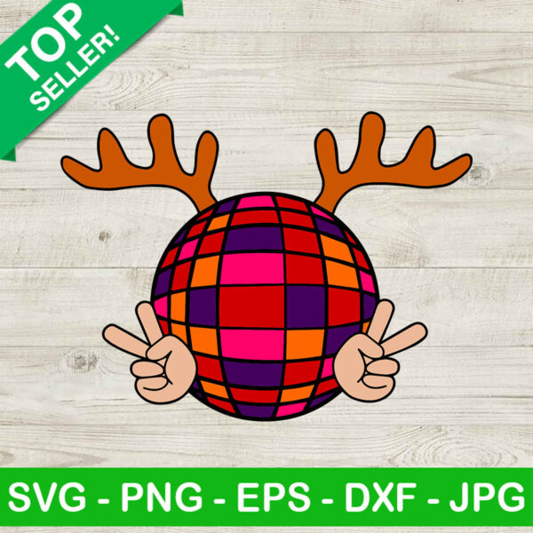 Disco ball funny SVG, Disco ball SVG, Disco reindeer SVG
