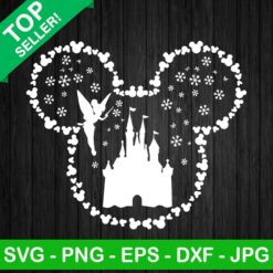 Disney Tinkerbell Mickey Head SVG, Disney Castle SVG, Mickey Ears Tinkerbell SVG