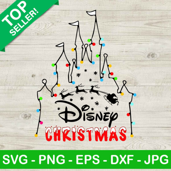 Disney christmas castle SVG, Disney christmas SVG, Merry christmas castle SVG