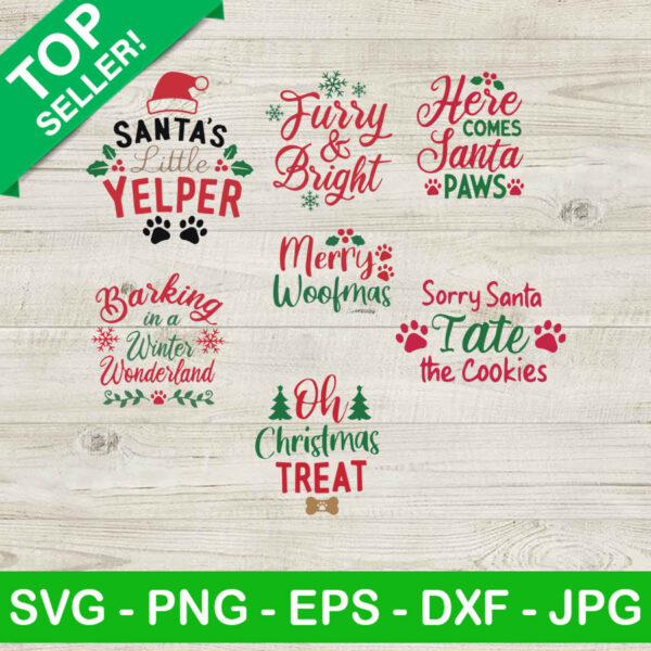 Dog christmas SVG, Oh christmas SVG, Here comes santa paws SVG