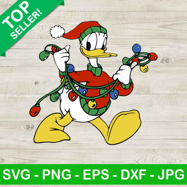 Donald duck christmas SVG, Donald duck light christmas SVG, Disney christmas SVG