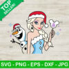Elsa And Olaf Christmas SVG, Frozen christmas SVG, Elsa And Olaf with santa hat SVG