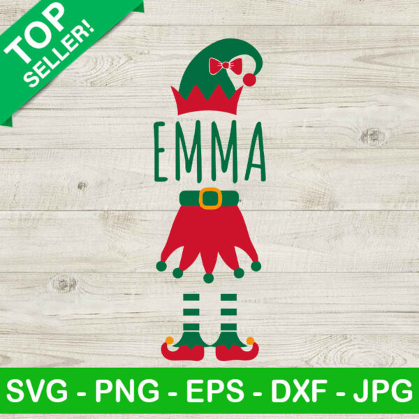 Emma Elf Christmas SVG, Elf Hat SVG, Merry Christmas SVG