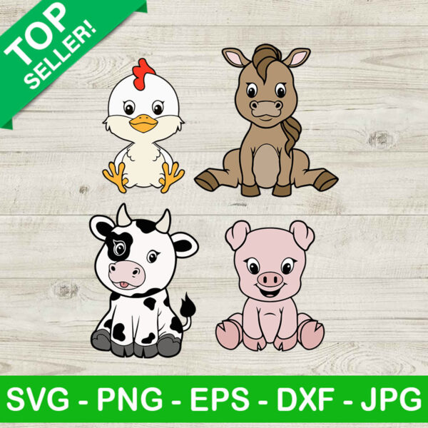 Farm Animals SVG, Cute animals SVG, Barnyard animals SVG