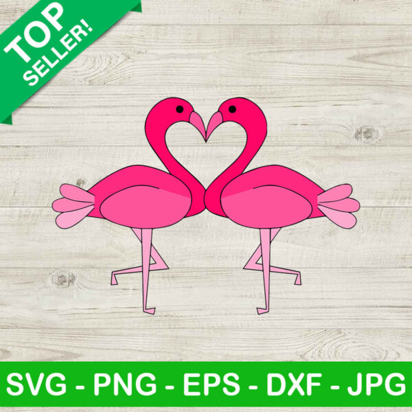 Flamingo couple heart valentine SVG, Couple flamingo love SVG, Valentine day SVG
