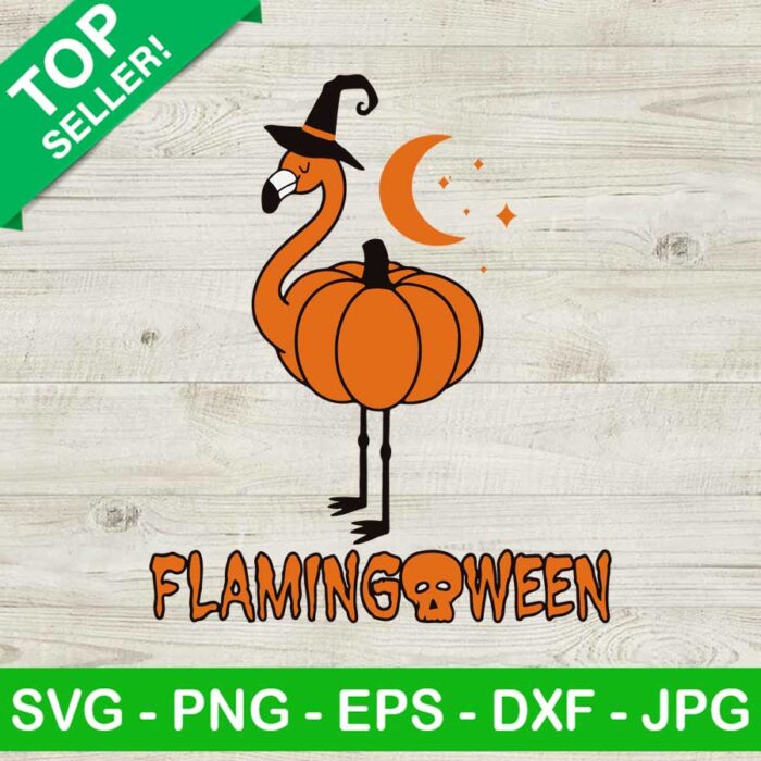Flamingoween SVG, Flamingo Pumpkin SVG, Flamingo Hallowen SVG