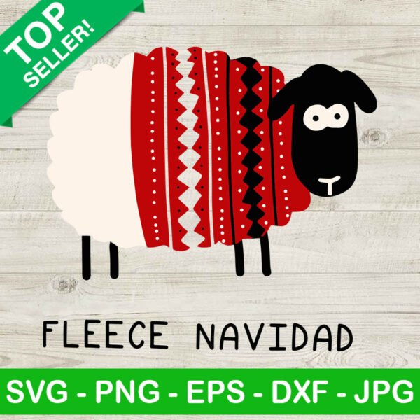 Fleece navidad christmas SVG, Fleece navidad SVG, Sheep christmas SVG