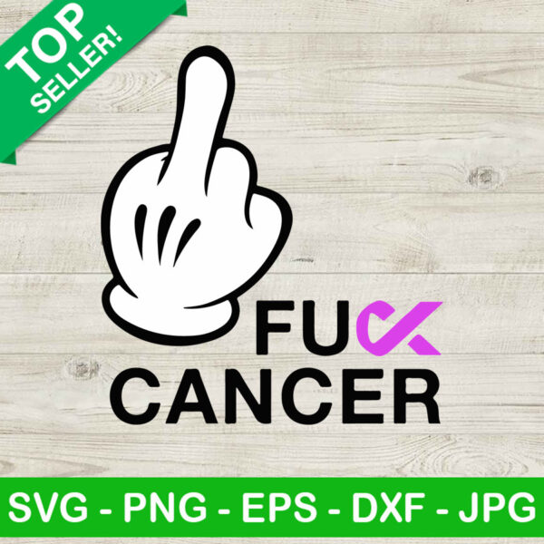Fuck Cancer Mickey Hand SVG, Breast Cancer Disney SVG, Fuck Breast Cancer SVG