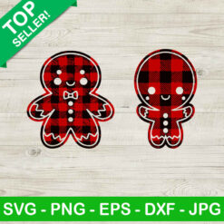 Gingerbread man buffalo plaid SVG, Gingerbread christmas SVG, Buffalo plaid SVG