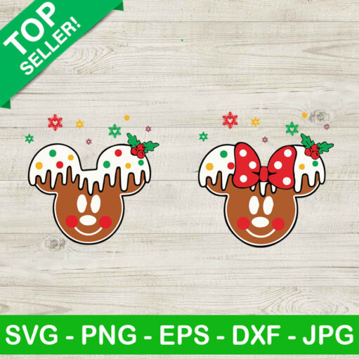 Gingerbread mickey head SVG, Christmas disney SVG, Christmas Gingerbread SVG