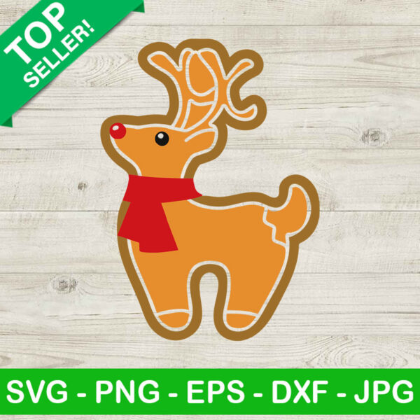 Gingerbread reindeer SVG, Christmas gingerbread cookie SVG, Reindeer SVG