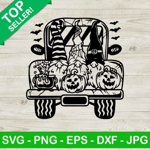 Gnomes halloween truck SVG, Truck car halloween SVG, Gnome halloween SVG