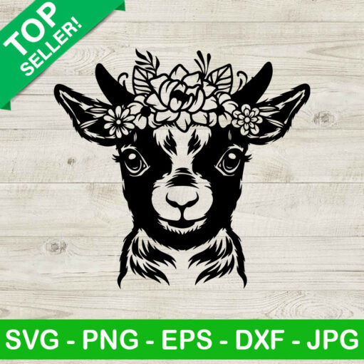 Goat floal SVG Goat face SVG Baby goat SVG