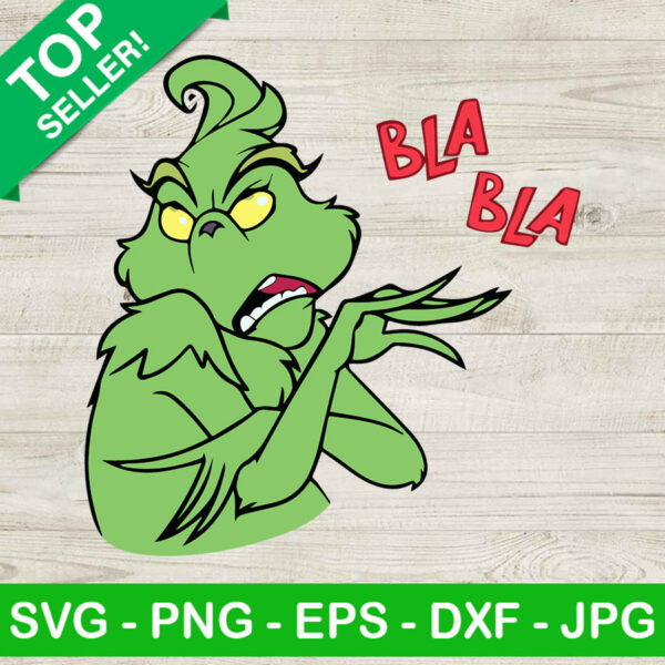Grinch Bla Bla Christmas SVG, Funny Grinch SVG, Grinch Merry Christmas SVG