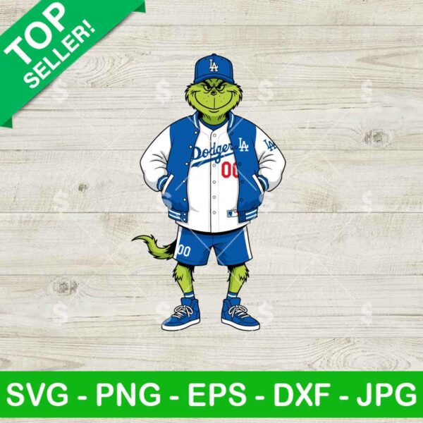 Grinch LA Dodgers Baseball SVG