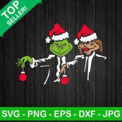 Grinch and rudolph funny SVG, Grinch and dog with santa hat SVG, Funny Christmas SVG