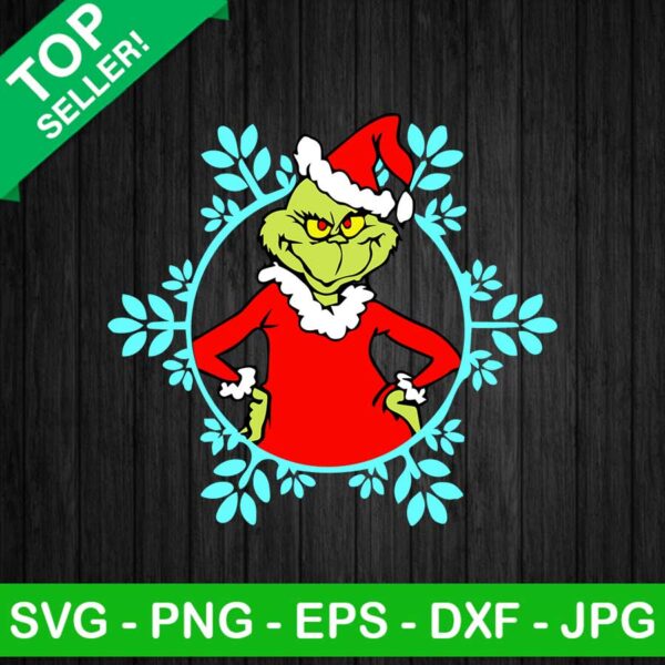 Grinch christmas snow flakes SVG, Grinch santa claus SVG, Snowflakes Grinch SVG