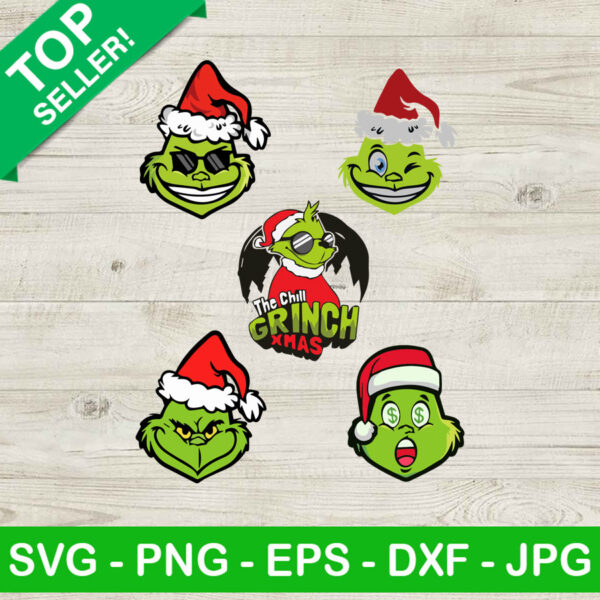 Grinch face SVG, Grinches christmas SVG, Grinch santa hat SVG
