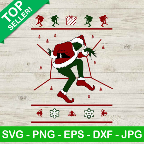Grinch funny ugly sweater SVG, Grinch santa claus SVG, Funny christmas SVG