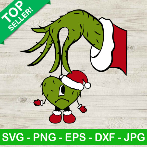 Grinch hand bad bunny heart SVG, Bad Bunny SVG, Grinch Hand SVG