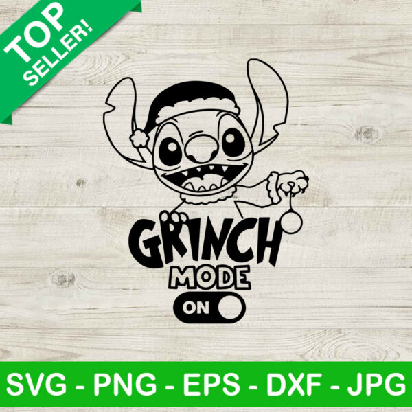 Grinch mode on SVG, Stitch merry christmas SVG, Stitch Grinch mode on SVG