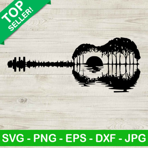 Guitar Hippie SVG, Guitar Trees SVG, Guitar Forest SVG