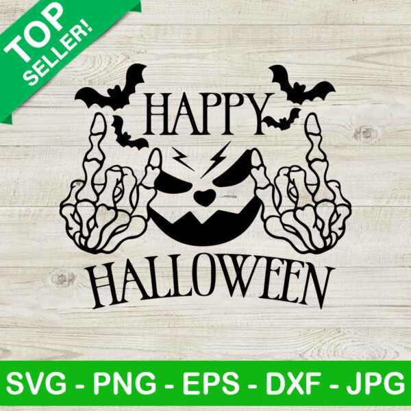 Happy halloween rock hand SVG, Hand Skeleton SVG, Happy halloween SVG
