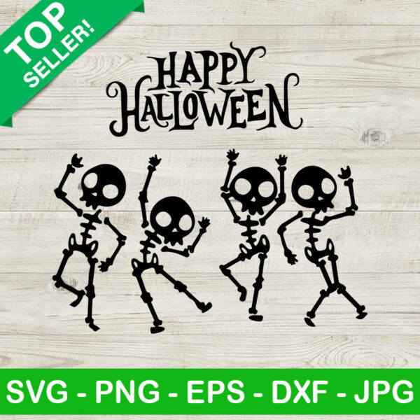 Happy halloween skeleton dancing SVG, Skeleton dancing SVG, Happy halloween SVG