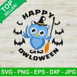 Happy owloween SVG, Owl with witch hat SVG, Happy halloween SVG